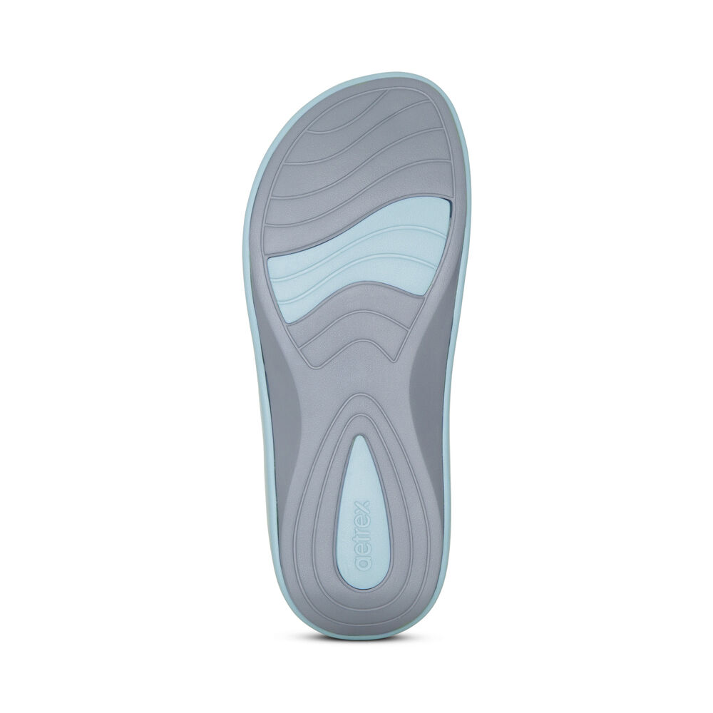 Aetrex Women's Maui Flip Flops - Blue | USA YSDJYTD